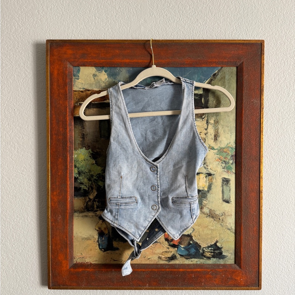 Tiger Mist Light Blue Denim Vest Top